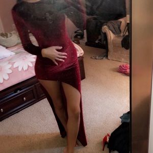 Sparkly High Slit Dress